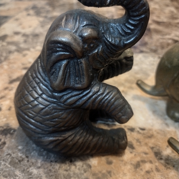 Elephant metal statues lot of three - Picture 2 of 6